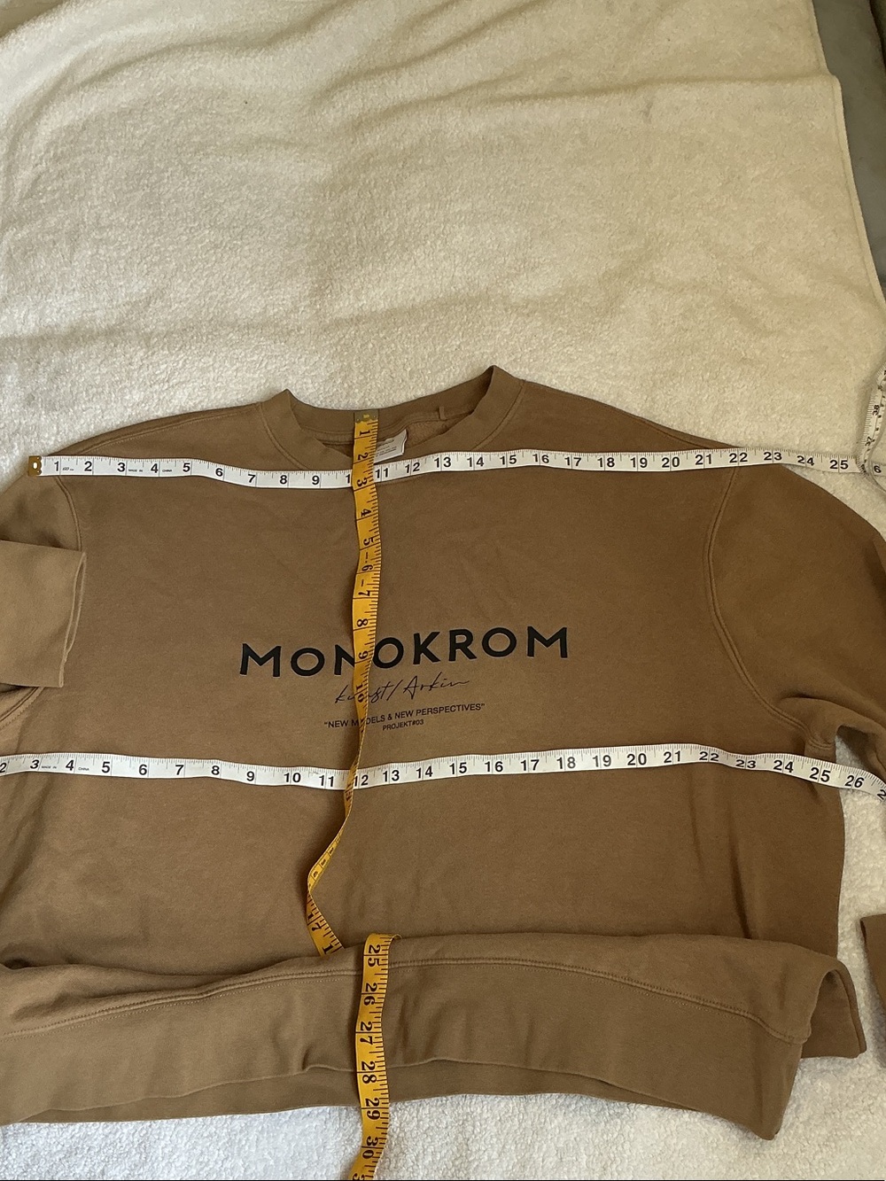 Mango Men's Tan Crewneck Sweatshirt with Front Logo - Picture 6 of 6